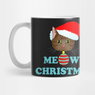 Meowy Christmas 2: Brown Tabby (Blue) Mug